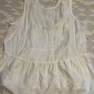 LOFT White Embroidered Blouse